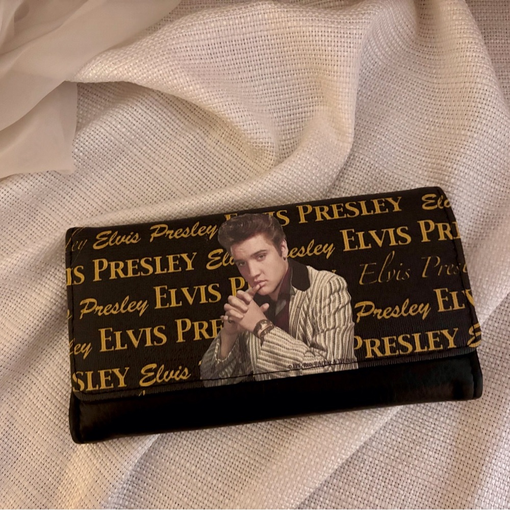 Elvis Presley Black and Gold Wallet